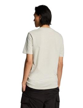 Camiseta Lyle & Scott Lined Blend Hombe Beige