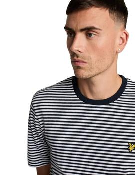 Camiseta Lyle & Scott Linen Blend Hombre Blanco y Negro