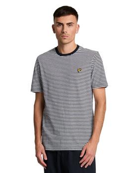 Camiseta Lyle & Scott Linen Blend Hombre Blanco y Negro