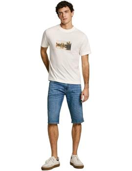 Pantalón Corto Pepe Jeans Straight Short Cash Hombre Azul