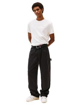 Camiseta Tommy Slim Linear Chest Hombre Blanca