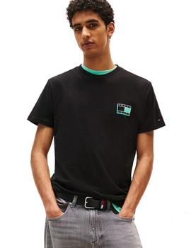 Camiseta Tommy Slim Pop Color Hombre Negro