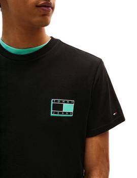 Camiseta Tommy Slim Pop Color Hombre Negro