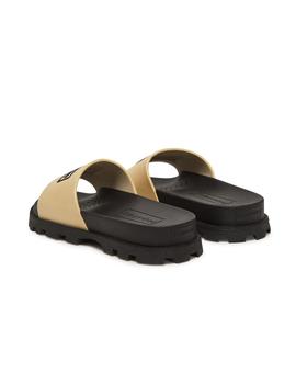Chanclas Hunter Synthetic Slider Gravel Mujer Crema