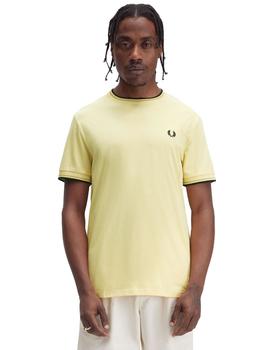 Camiseta Fred Perry Twin Tipped Hombre Amarilla