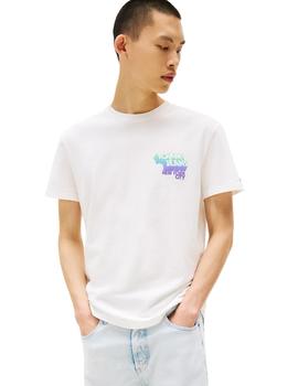 Camiseta Tommy Regular Stack Hombre Blanco