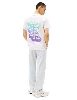 Camiseta Tommy Regular Stack Hombre Blanco
