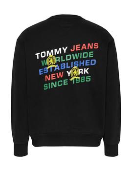 Sudadera Tommy Varsity Crew Hombre Negra