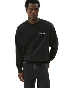 Sudadera Tommy Varsity Crew Hombre Negra