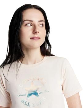 Camiseta Converse Chuck Patch Infill  Mujer Beige