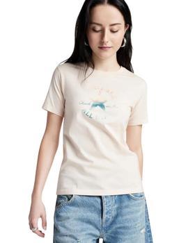 Camiseta Converse Chuck Patch Infill  Mujer Beige