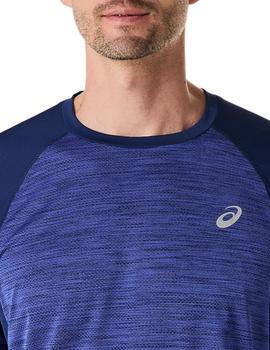 Camiseta Asics Road SS Hombre Azul