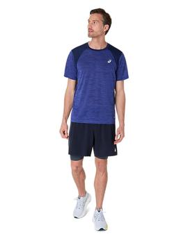 Camiseta Asics Road SS Hombre Azul