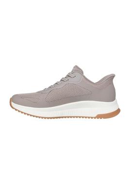 Zapatillas Skechers Bobs Squad Mujer Beige