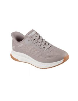 Zapatillas Skechers Bobs Squad Mujer Beige
