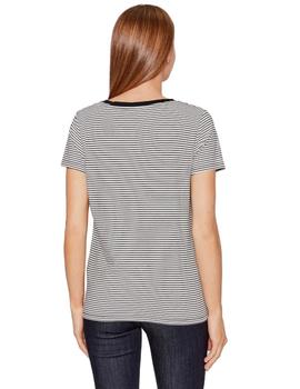 Camiseta Levis Perfect Vneck Mujer Blanco y Negro