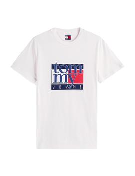 Camiseta Tommy Slim RWB Flag  Hombre Blanco