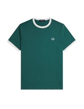 Camiseta Fred Perry Ringer Hombre Verde