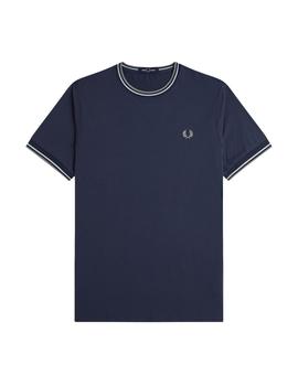 Camiseta Fred Perry Twin Tipped Hombre Azul