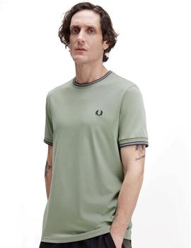 Camiseta Fred Perry Twin Tipped Hombre Verde