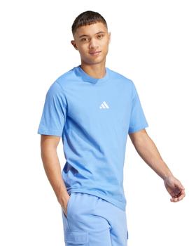 Camiseta Adidas Essentials Small Logo Hombre Azul