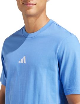 Camiseta Adidas Essentials Small Logo Hombre Azul