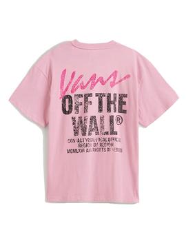 Camiseta Vans Lady Wall Outsized Mujer Rosa