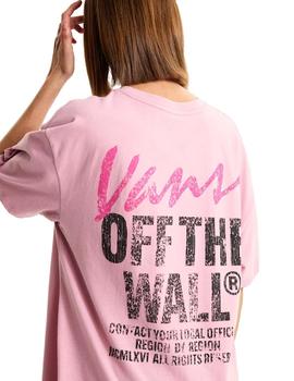 Camiseta Vans Lady Wall Outsized Mujer Rosa