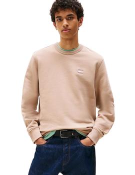 Sudadera Tommy Regular Badge Hombre Taupe