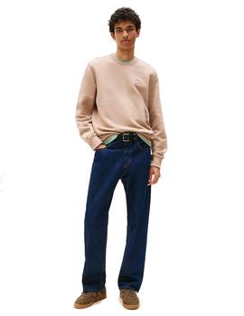 Sudadera Tommy Regular Badge Hombre Taupe