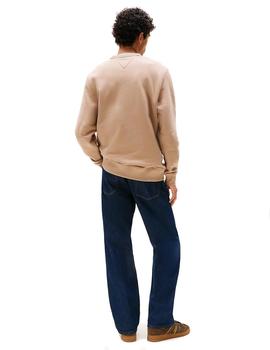 Sudadera Tommy Regular Badge Hombre Taupe