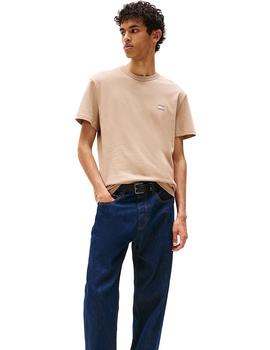 Camiseta Tommy Regular Badge Hombre Beige