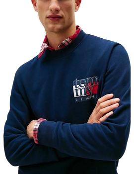 Sudadera Tommy Regular Flag Hombre Azul