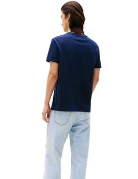 Camiseta Tommy Regular Flag Hombre Azul