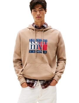 Sudadera Tommy Regular Flag Taupe Homber Beige