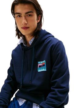 Sudadera Tommy Logo Gráfico Hombre Azul