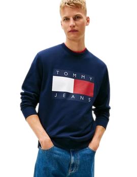 Sudadera Tommy Hilfiger Regular Big Flag Hombre Marino