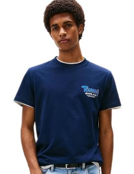 Camiseta Tommy Hilfiger Slim Font Play Hombre Marino