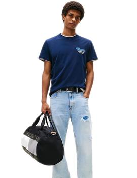Camiseta Tommy Hilfiger Slim Font Play Hombre Marino