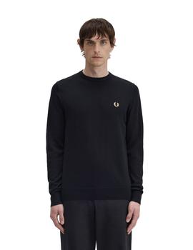 Sudadera Fred Perry Cuello Redondo Clásico Unisex Negro