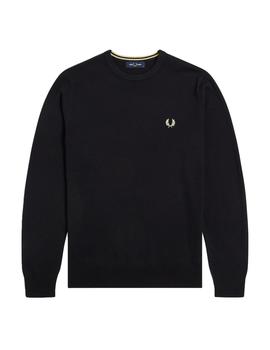 Sudadera Fred Perry Cuello Redondo Clásico Unisex Negro