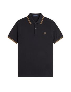 Polo Fred Perry Twin Tipped Hombre Negro