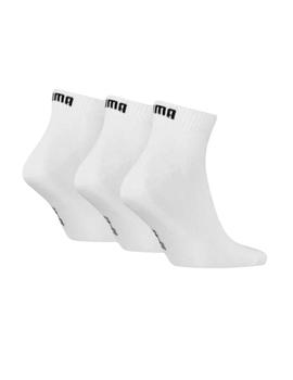 Pack 3 Calcetines Puma Quarter Unisex Blancos