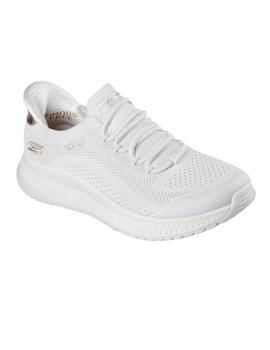 Zapatillas Skechers Bobs Squad Mujer Beige