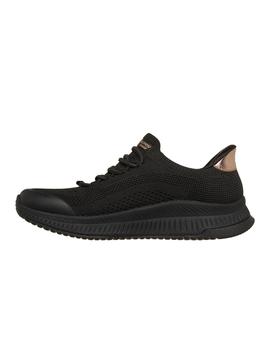 Zapatillas Skechers Bobs Squad Mujer Negro